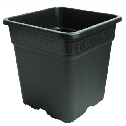 Pot carré plastique 14L - 28.5×28.5×28.5cm - noir